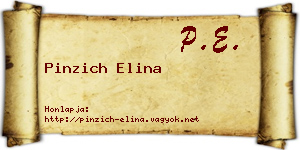 Pinzich Elina névjegykártya
